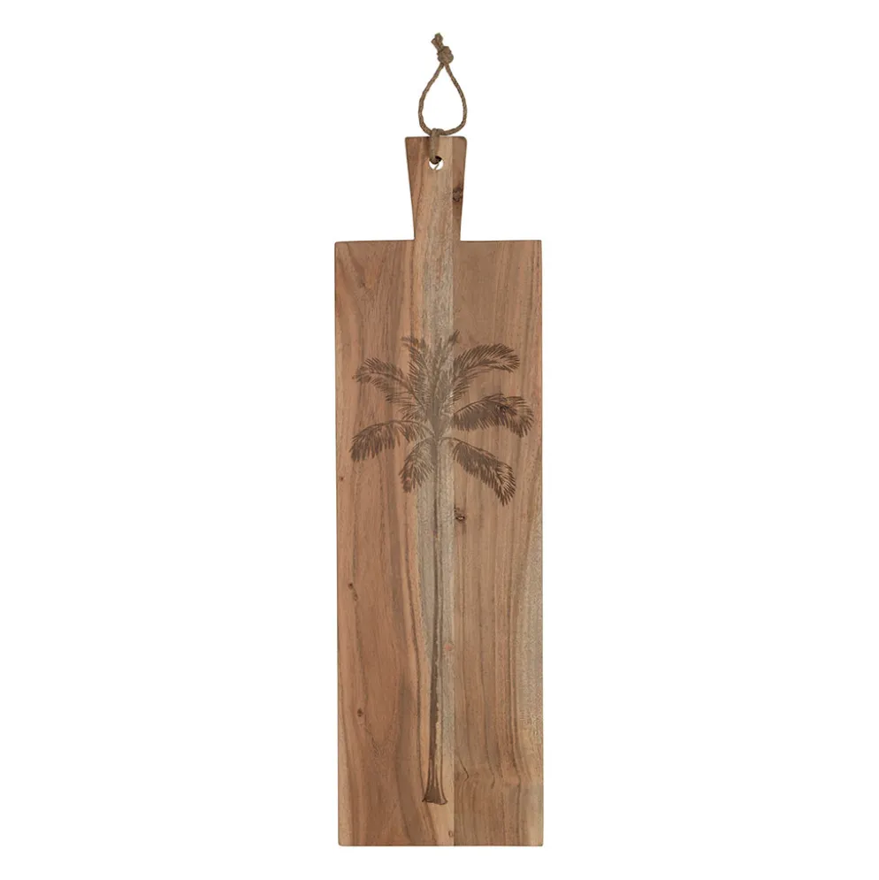 Planche à découper palmier en acacia naturel 70x20cm - Dalbert
