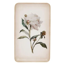 Plateau en fer blanc et doré 15x25.5cm - Pivoine