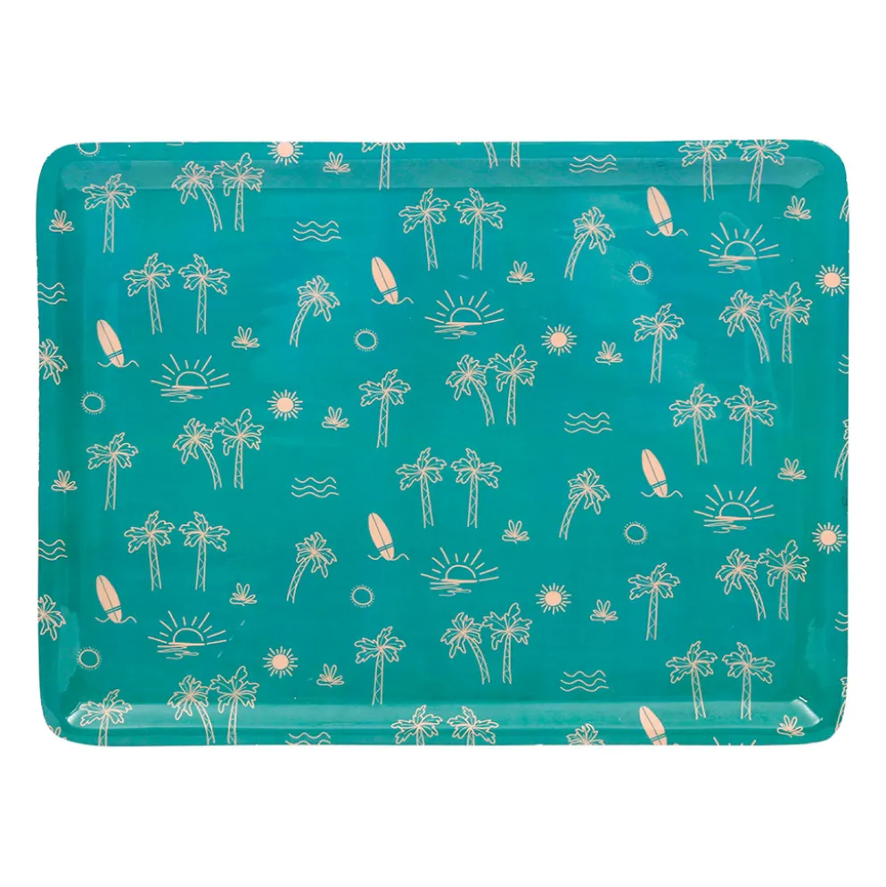 Plateau en fer turquoise 40x30cm - Palma