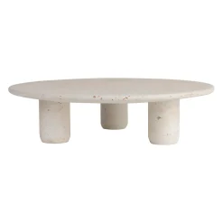Plateau sur pied en ciment écru moucheté d30cm - Organic