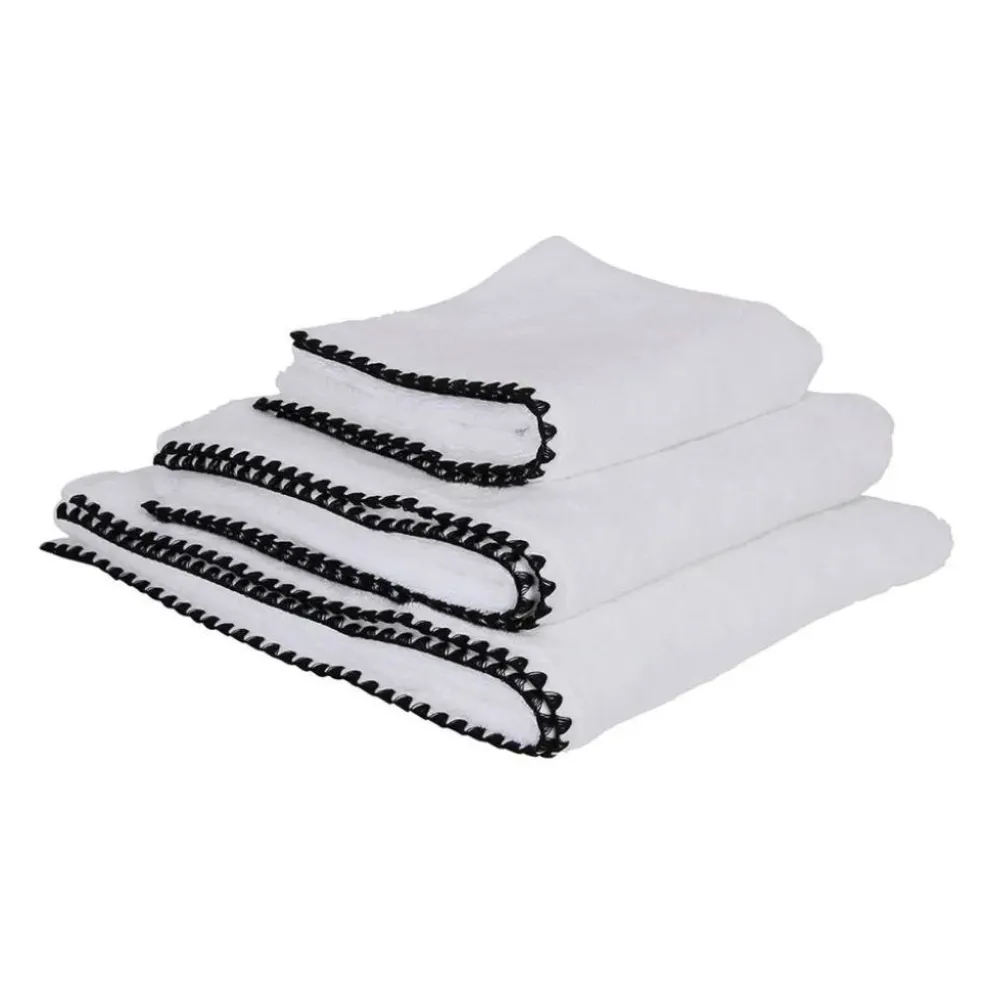Serviette de bain en coton blanc 70x130cm - Issey