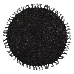 Set table rond tressine noir d44cm