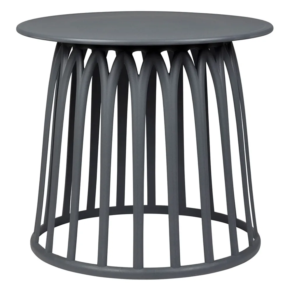 Table basse de jardin ronde grise d50cm - Lumi