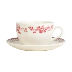 Tasse à thé faustine bordeaux en faïence