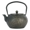 Théière avec filtre en fonte noire et dorée 1.5l - Exaltation