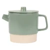 Théière avec filtre en grès sauge 90cl - cannelé