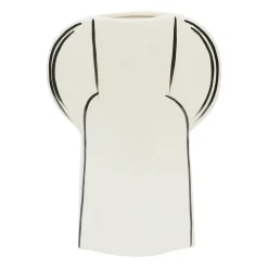 Vase en grès écru et noir h28cm - Lumi