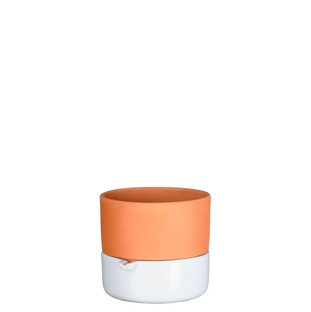 Vase en terre cuite blanc d12cm- Venna