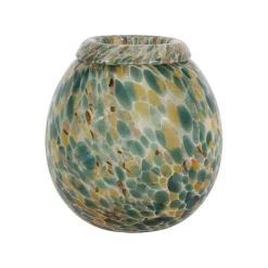 Vase en verre émeraude et doré h23cm - Menorca