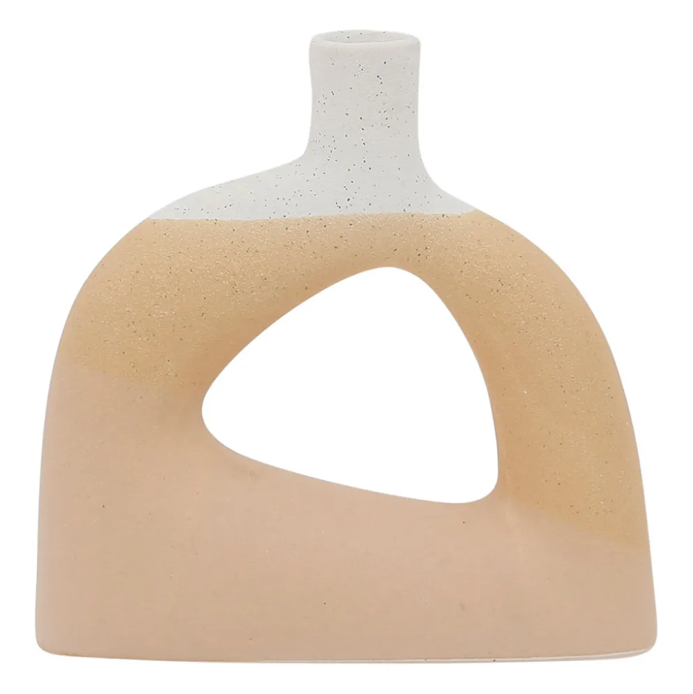 Vase soliflore beige en grès -earth notes