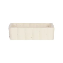 Vide poche rectangle en grès beige 14x9cm - Aurore